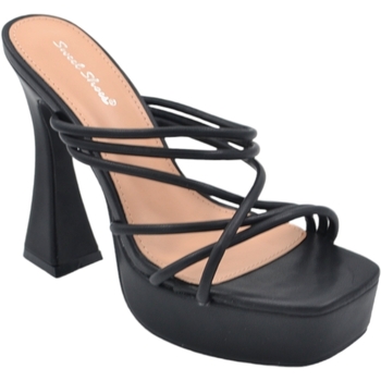 Scarpe Donna Sandali Malu Shoes Sandalo tacco donna platform in pelle nero con plateau alto 3,5 Nero