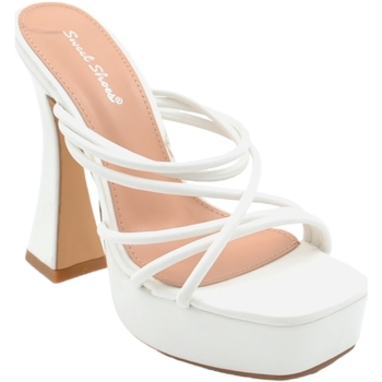 Scarpe Donna Sandali Malu Shoes Sandalo tacco donna platform in pelle bianco con plateau alto 3 Bianco