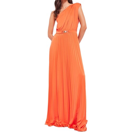Abbigliamento Donna Vestiti Gaudi Abito Monospalla Plissettato In Jersey Arancio