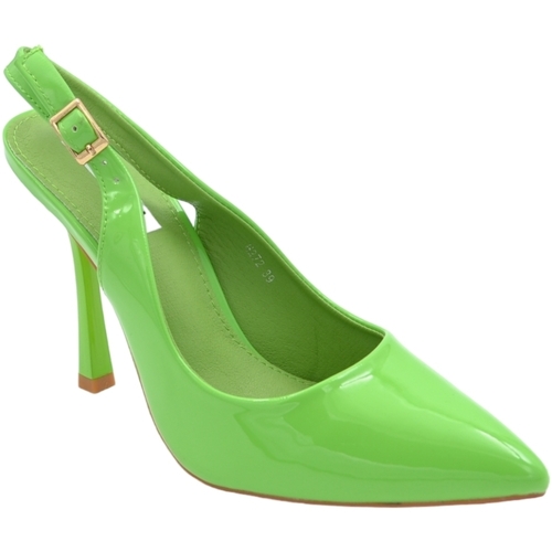 Scarpe Donna Décolleté Malu Shoes Scarpe decollete slingback donna elegante a punta in vernice lu Verde