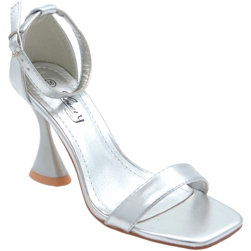 Scarpe Donna Sandali Malu Shoes Sandali donna pelle argento tacco clessidra 9 cm fascetta all'a Multicolore