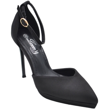 Image of Scarpe Malu Shoes Scarpe Decolette' donna in tessuto raso nero con punta tacco sottile 1