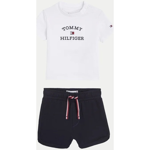 Abbigliamento Bambino Completo Tommy Hilfiger BABY TH LOGO SHORT SET Bianco