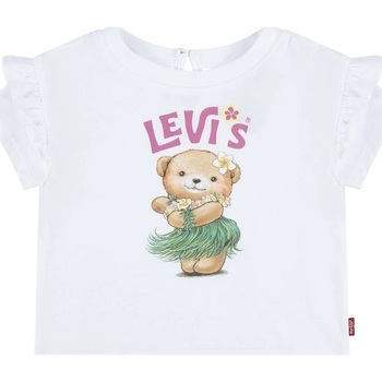 Abbigliamento Bambina T-shirt maniche corte Levi's LVG HULA RUFFLE SHOULDER TEE Bianco