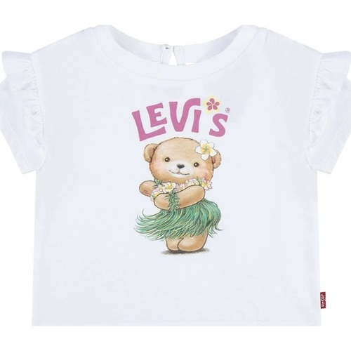 Abbigliamento Bambina T-shirt maniche corte Levi's LVG HULA RUFFLE SHOULDER TEE Bianco