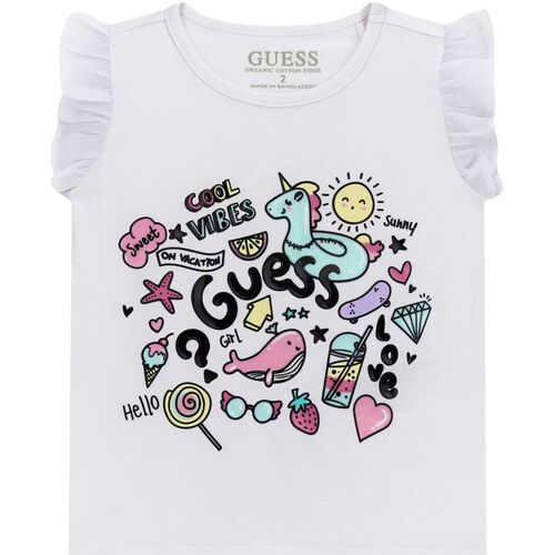 Abbigliamento Bambina T-shirt & Polo Guess SS T-SHIRT Bianco