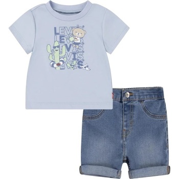 Abbigliamento Bambino Completo Levi's LVB CRITTER STACKED LOGO TEE Blu
