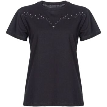 Abbigliamento Donna T-shirt maniche corte Pinko VANILLA SKY T-SHIRT JERSEY RICAMATO Nero