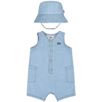 Abbigliamento Bambina Completo Levi's LVB DENIM ROMPER & BUCKET HAT Blu