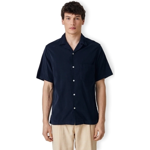 Abbigliamento Uomo Camicie maniche lunghe Portuguese Flannel Cord Camp Collar Shirt - Navy Blu