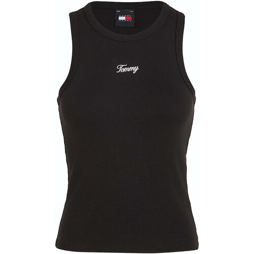 Abbigliamento Donna Top / T-shirt senza maniche Tommy Jeans Tjw Slim Script Tank Nero