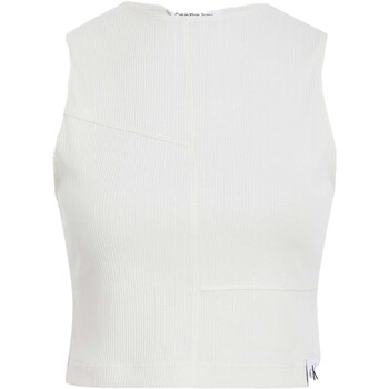 Abbigliamento Donna Top / T-shirt senza maniche Ck Jeans Seaming Rib Tank Top Bianco