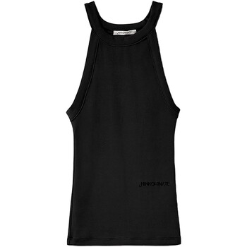 Abbigliamento Donna Top / T-shirt senza maniche Hinnominate Top In Costina Scollo All'americana Nero