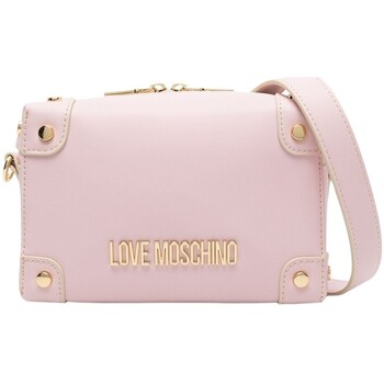 Borse Donna Borse Love Moschino Borsa a tracolla con logo lettering in metallo Rosa