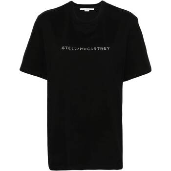 Abbigliamento Donna T-shirt maniche corte Stella Mc Cartney ICONIC GLITTER TSHIRT Nero