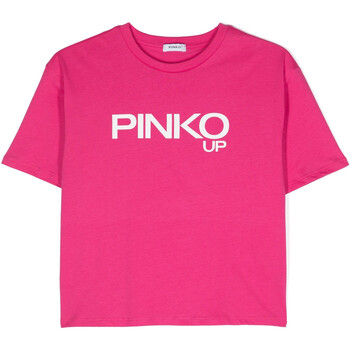 Abbigliamento Donna Jeans 3/4 & 7/8 Pinko PINKO UP T-SHIRT CON LOGO Rosa