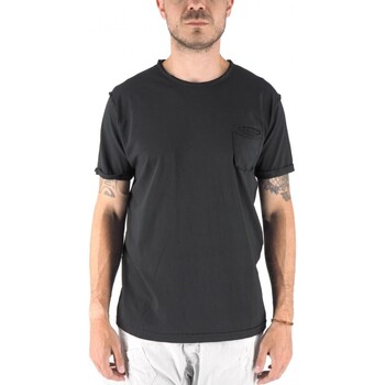 Abbigliamento Uomo T-shirt & Polo Devid Label T-Shirt Shiro Girocollo Con Taschino Nero
