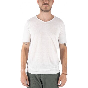 Abbigliamento Uomo T-shirt & Polo Devid Label T-Shirt Granada In Puro Lino Bianco