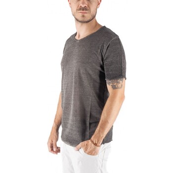 Devid Label T-Shirt Granada In Puro Lino Nero