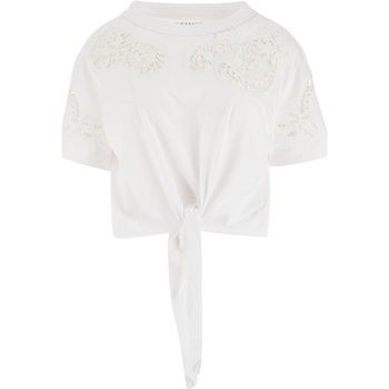 Abbigliamento Donna T-shirt maniche corte Guess Ss Cn Ajour Lace Tee Bianco