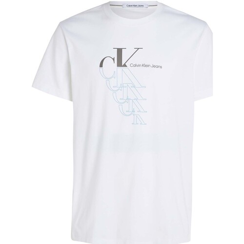 Abbigliamento Uomo T-shirt maniche corte Ck Jeans Monogram Echo Graphi Bianco