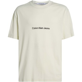 Abbigliamento Uomo T-shirt maniche corte Ck Jeans Square Frequency Log Bianco