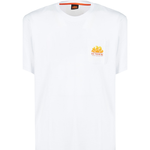 Abbigliamento Uomo T-shirt & Polo Sundek M028TEJ7800/NEW HERBERT SHADED 006 Bianco