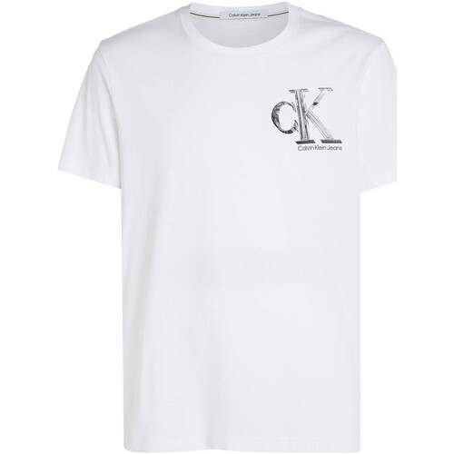 Abbigliamento Uomo T-shirt maniche corte Ck Jeans Meta Monogram Tee Bianco