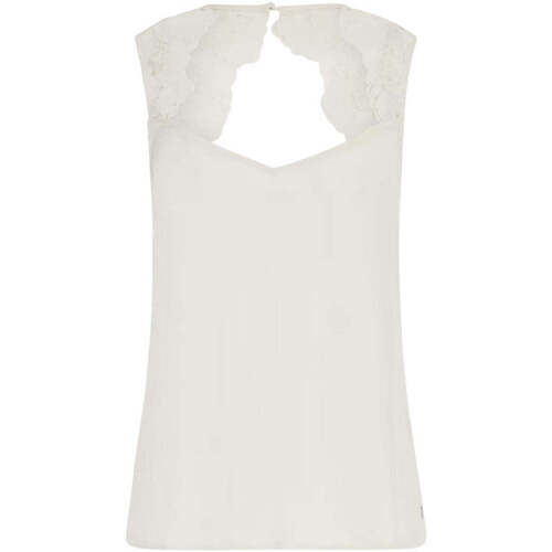 Abbigliamento Donna Top / Blusa Guess Top Donna Sl Perla Lace Top W4RH61 WD8G2 G012 Bianco Bianco