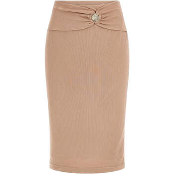 Image of Gonna Guess Gonna Donna Febe Midi Skirt W4RD81 KAQL2 G1DQ Beige
