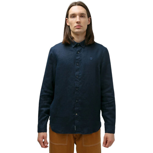 Abbigliamento Uomo Camicie maniche lunghe Timberland MILL BROOK LINEN SHIRT Blu