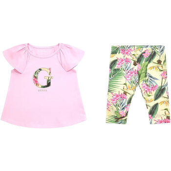 Abbigliamento Bambina Completo Guess SET SS T-SHIRT + LEGGINGS Rosa