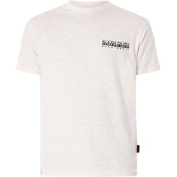 Abbigliamento Uomo T-shirt maniche corte Napapijri T-shirt con grafica Martre sul retro Bianco