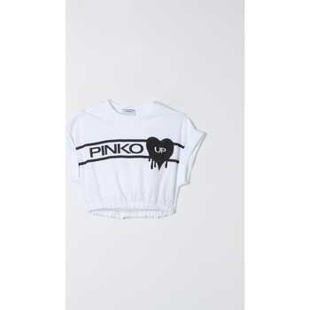 Abbigliamento Donna Jeans 3/4 & 7/8 Pinko PINKO UP T-SHIRT CROPPED CON STAMPA Bianco