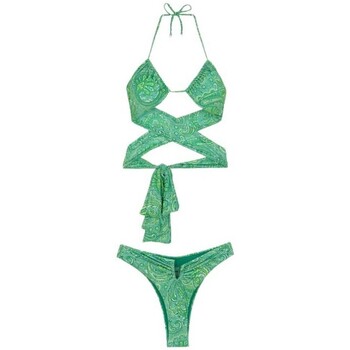 Abbigliamento Donna Costume a due pezzi F * * K Bikini Donna Fantasia Verde Fk24-0700x12 Verde