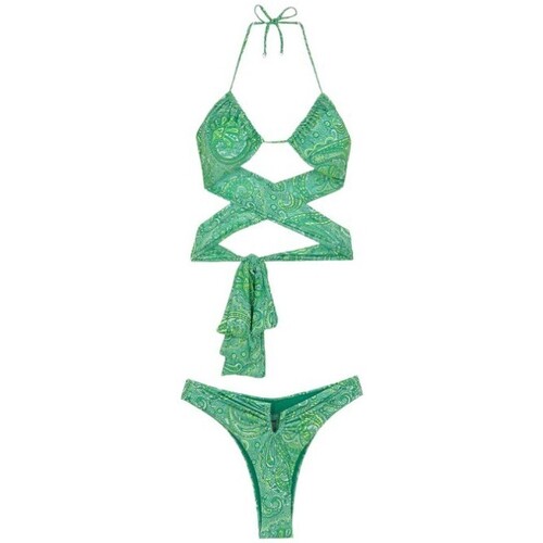 Abbigliamento Donna Costume a due pezzi F * * K Bikini Donna Fantasia Verde Fk24-0700x12 Multicolore