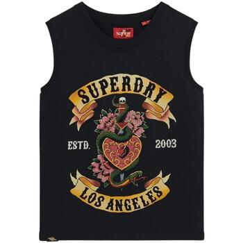 Abbigliamento Donna Top / T-shirt senza maniche Superdry  Nero