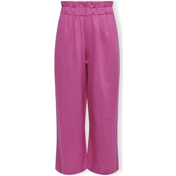 Image of Pantaloni Only Solvi-Caro Linen Trousers - Raspberry Rose
