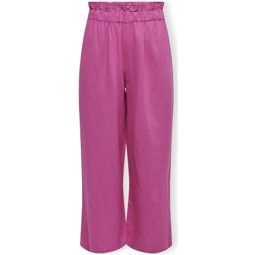Abbigliamento Donna Pantaloni Only Solvi-Caro Linen Trousers - Raspberry Rose Rosa
