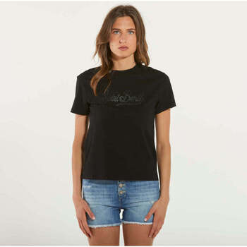 Abbigliamento Donna T-shirt maniche corte Mc2 Saint Barth t-shirt emilie SB strass nera Nero