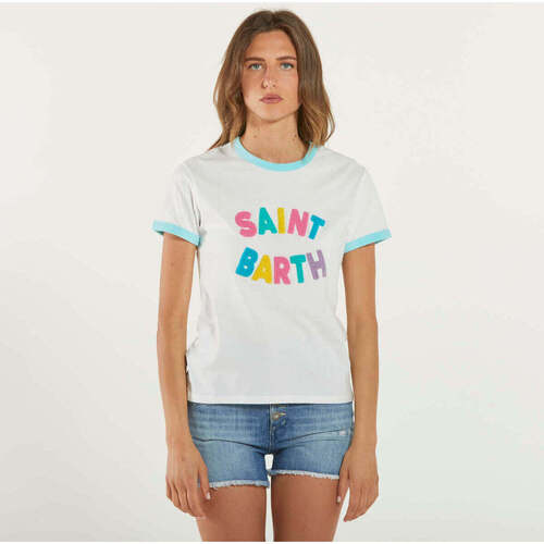 Abbigliamento Donna T-shirt maniche corte Mc2 Saint Barth t-shirt emilie terry SB patch Bianco
