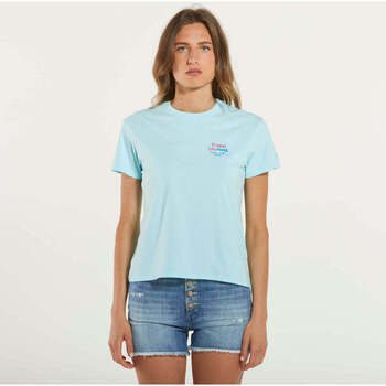 Abbigliamento Donna T-shirt maniche corte Mc2 Saint Barth t-shirt ti devi calmare azzurra Blu