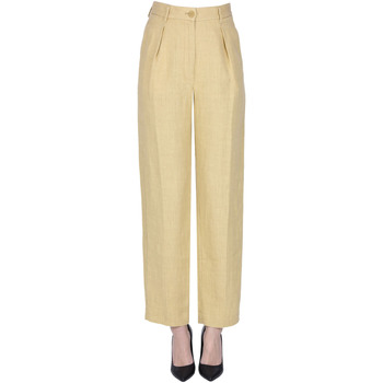 Abbigliamento Donna Chino Forte Forte Pantaloni in lino con pinces PNP00003170AE Beige