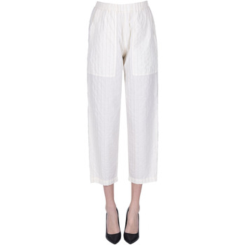 Abbigliamento Donna Chino Barena Venezia Pantaloni gessati in cotone PNP00003126AE Bianco