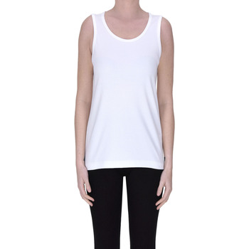 Abbigliamento Donna Top / T-shirt senza maniche Circolo 1901 Tank top a costine TPT00003130AE Bianco