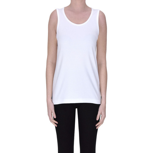 Abbigliamento Donna Top / T-shirt senza maniche Circolo 1901 Tank top a costine TPT00003130AE Bianco