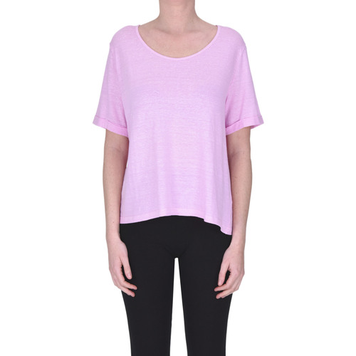 Abbigliamento Donna T-shirt maniche corte Base Milano T-shirt in lino TPS00003125AE Rosa