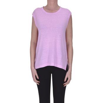 Abbigliamento Donna Top / T-shirt senza maniche Base Milano Top in lino oversize TPT00003126AE Rosa