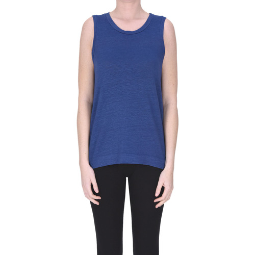 Abbigliamento Donna Top / T-shirt senza maniche Wool&co Tank top in lino TPT00003071AE Blu