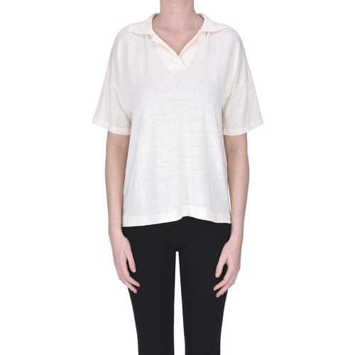 Abbigliamento Donna T-shirt & Polo Wool&co Polo in lino TPS00003067AE Bianco